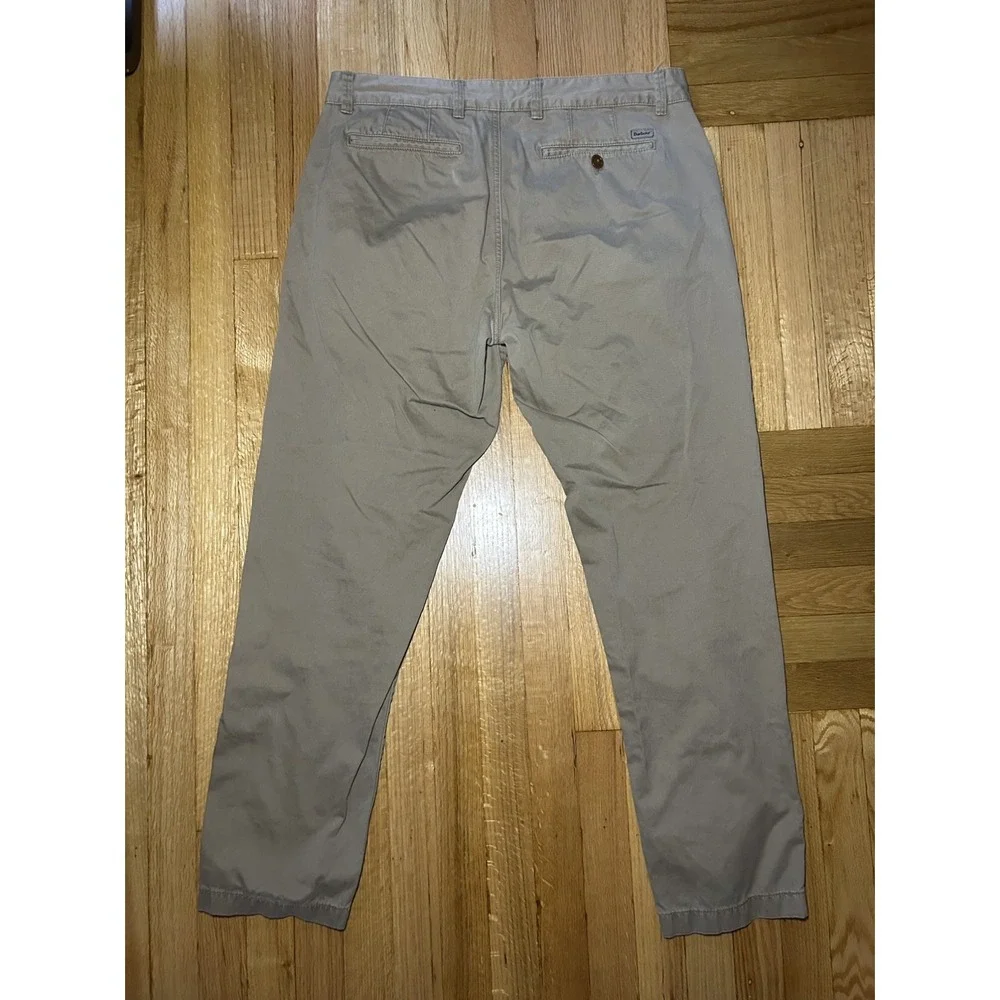 Barbour Trouser Pants Mens Size W38 L32 Regular Fit Cotton Twill Khaki